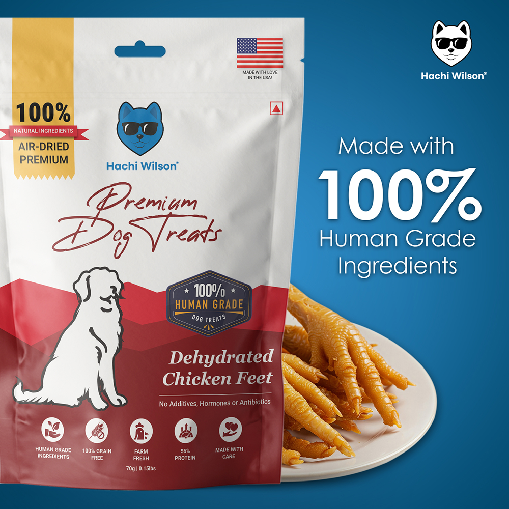Hachi Wilson Premium Dehydrated Chicken Feet Jerky Dog Treat image 4