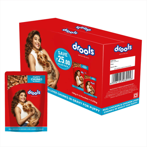 Drools Focus Super Premium Puppy Dry Food and Real Chicken & Chicken Liver Chunks in Gravy Puppy Wet Food Combo image 3
