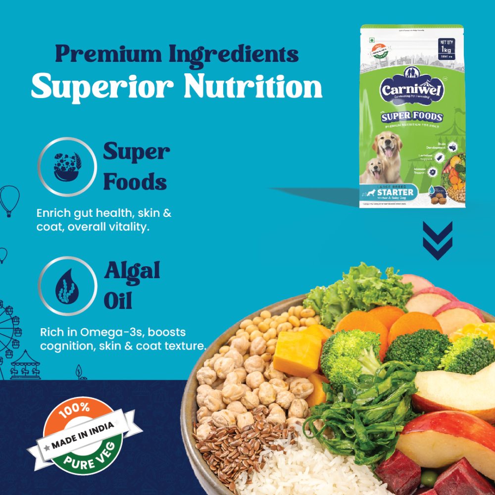 Carniwel Superfoods Veg Kibble Starter For Large Breed Mother & Baby Dog Dry Food image 2