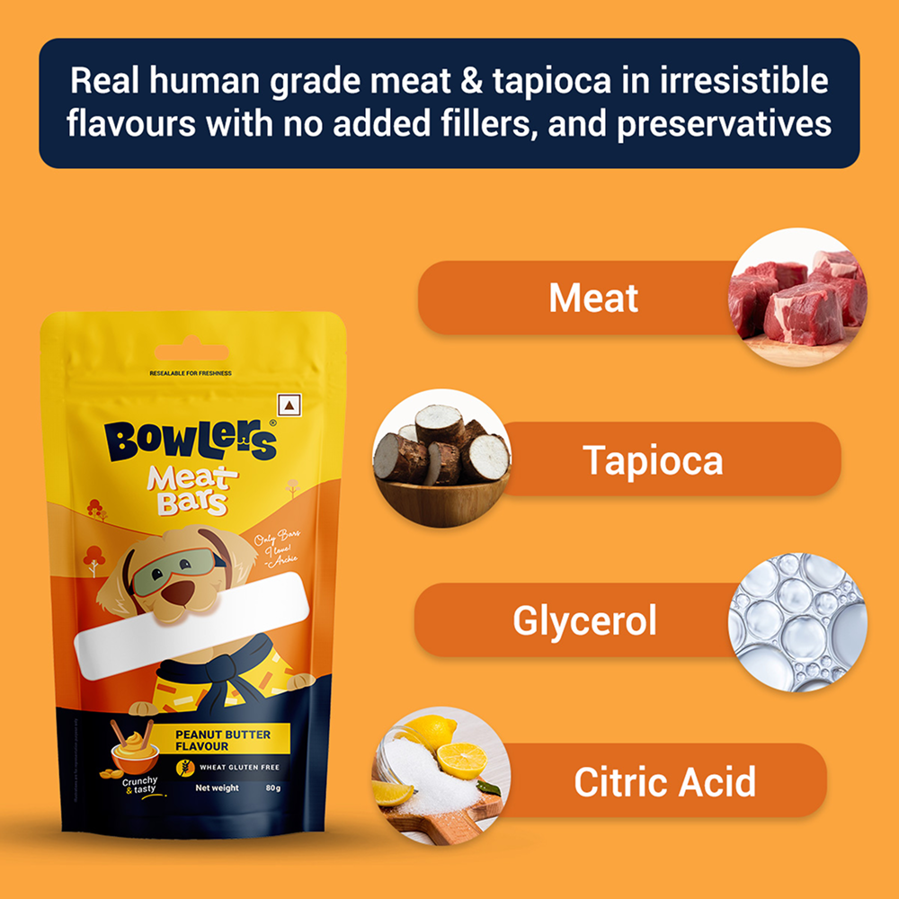 Bowlers Peanut Butter Flavour Meat Bars Dog Treats image 2