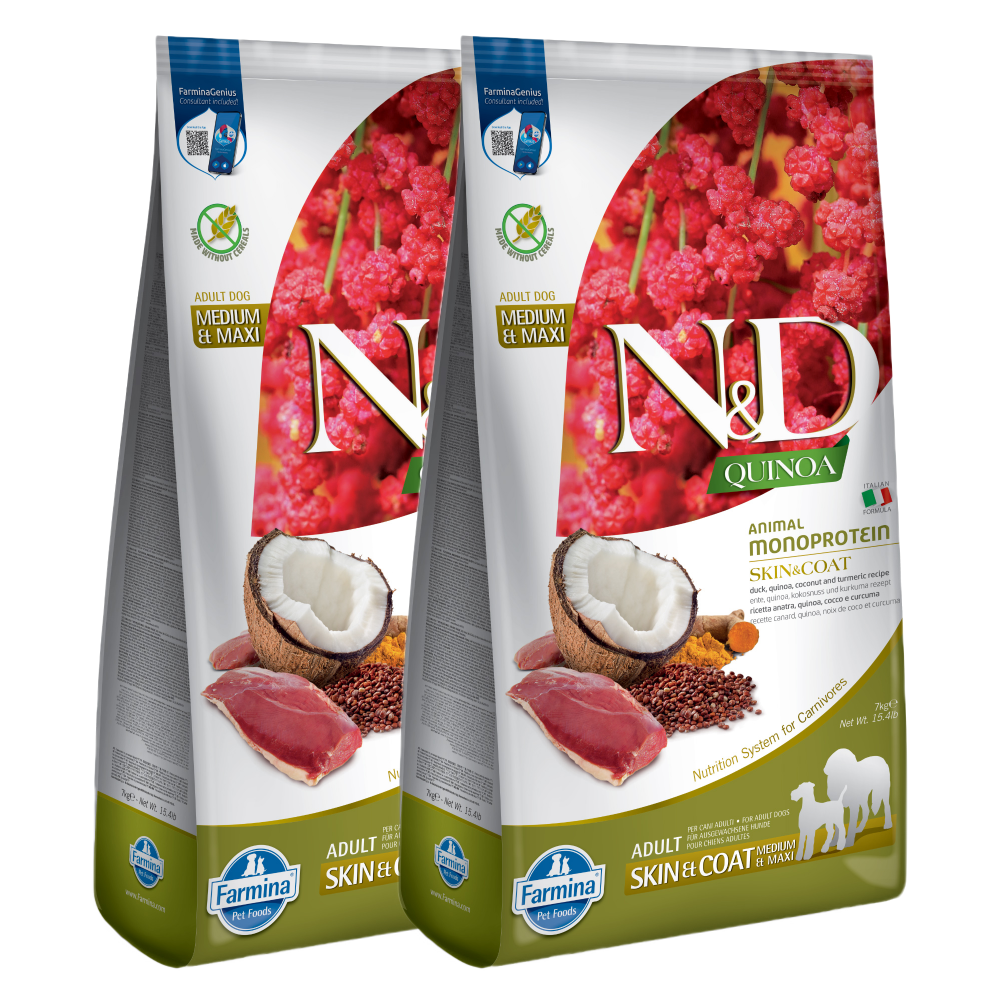Farmina N&D Quinoa Duck Coconut & Turmeric Skin & Coat Grain Free Adult Medium & Maxi Dog Dry Food image 10