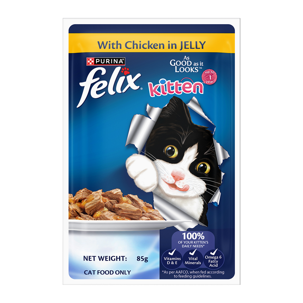 Purina Felix with Chicken in Jelly Complete and Balanced Kitten Cat Wet Food image 8