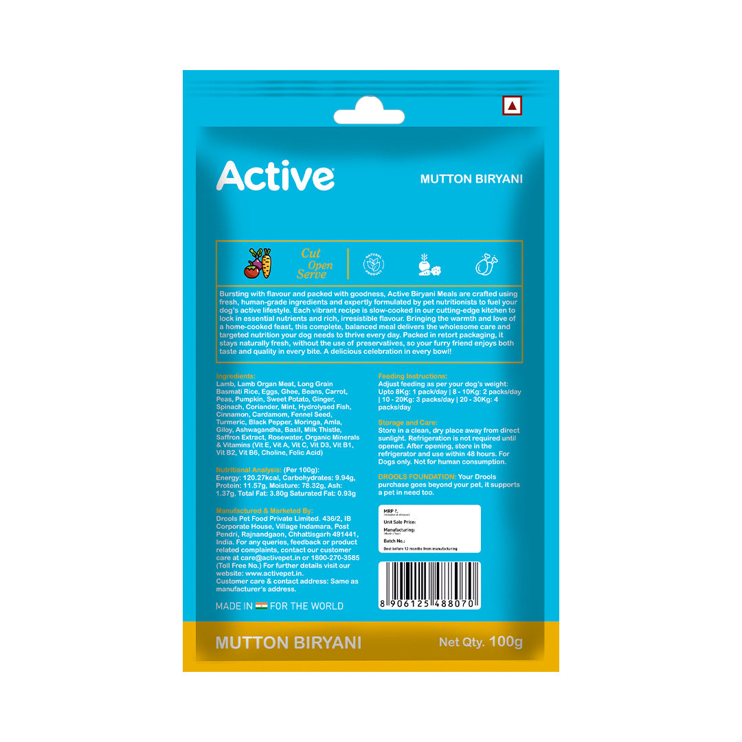 Active Mutton Biryani Fresh Food for Dogs (Buy 1 Get 1) image 10