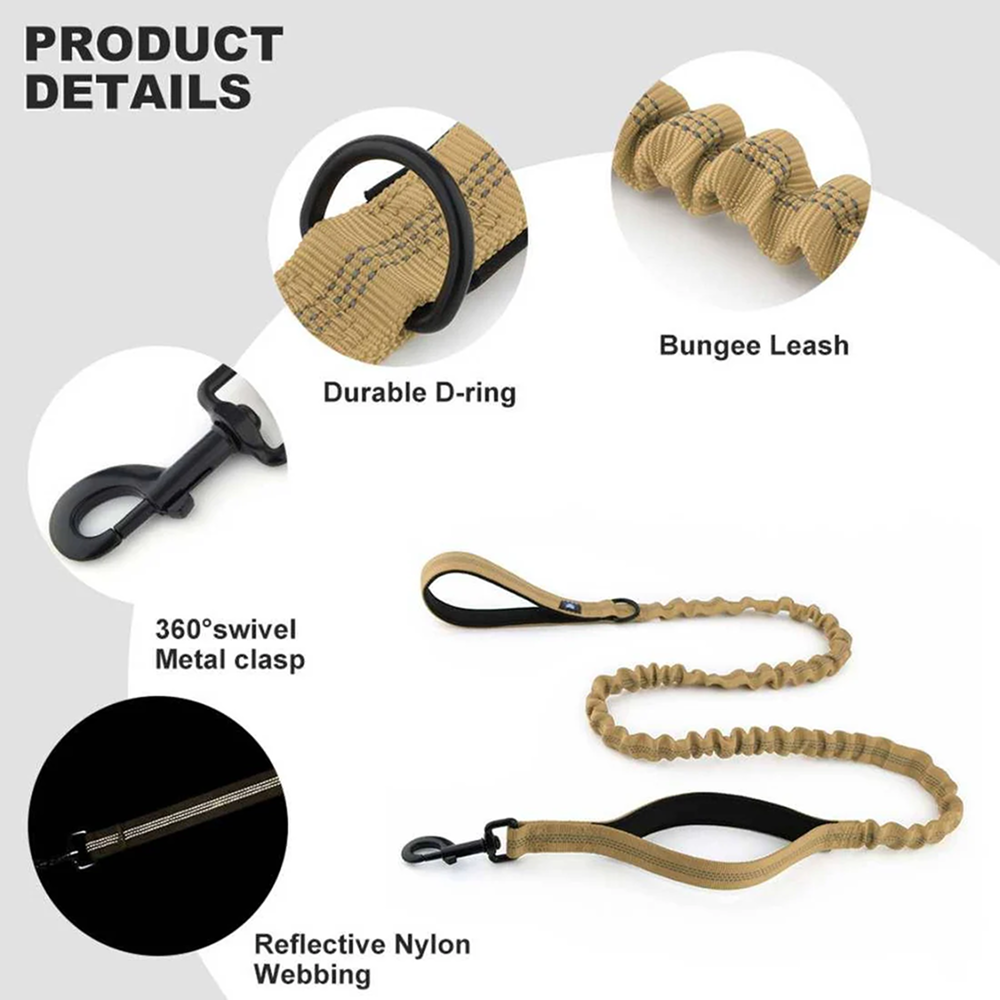 Hank Camo Bungee Leash for Dogs (Brown) image 2