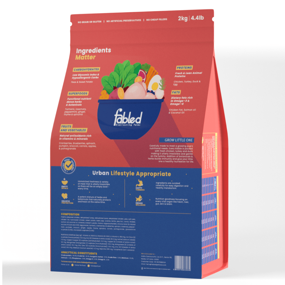 Fabled Grow Little One Fresh Chicken Turkey & Duck Small Medium Dog Dry Food image 7