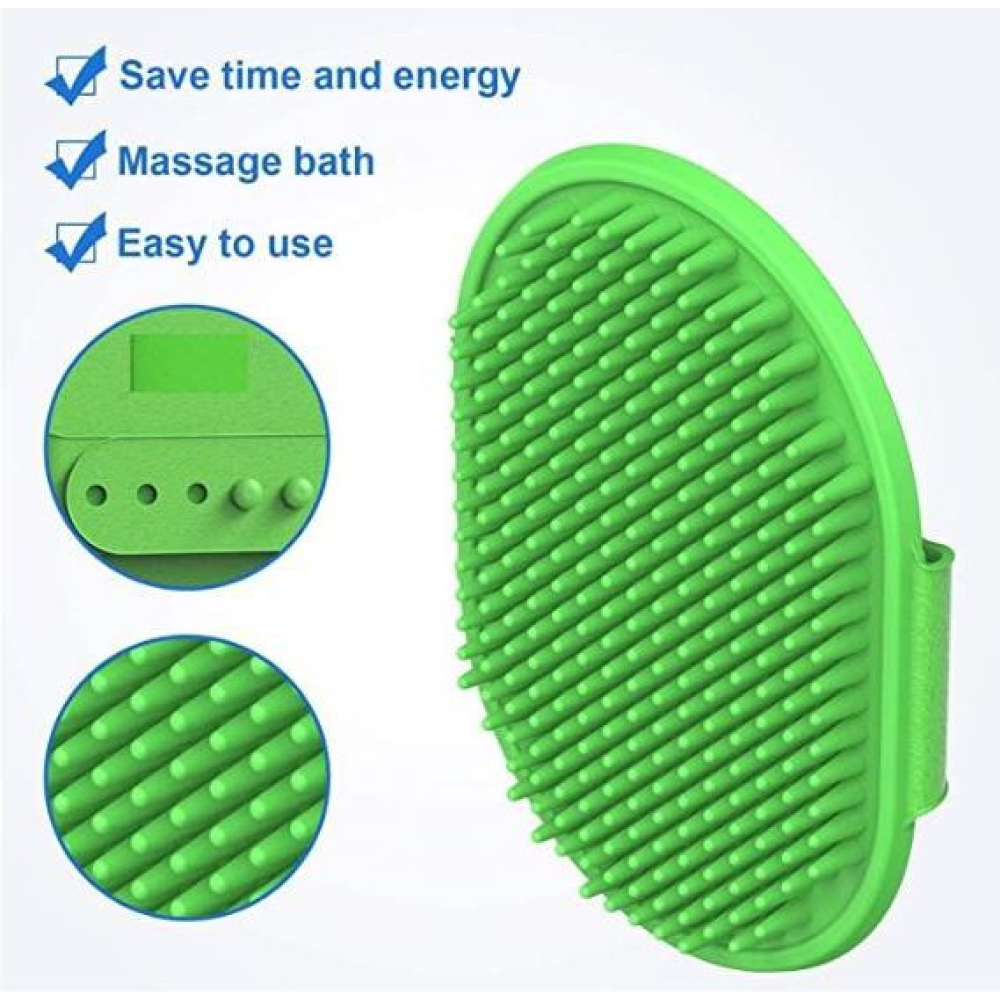 Chullbull Rubber Bristles Hand Brush Comb for Dogs (Green) image 4