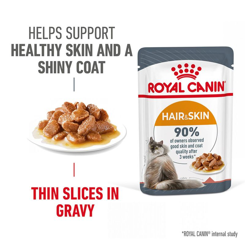 Royal Canin Hair & Skin Care Adult Gravy Cat Wet Food image 3