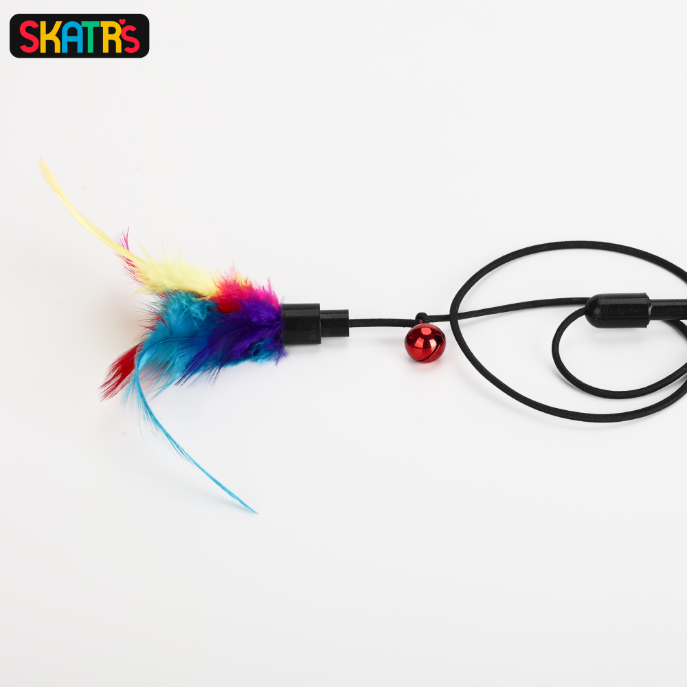 Skatrs Feather Fun Catcher Teaser Playing Stick for Cats image 4