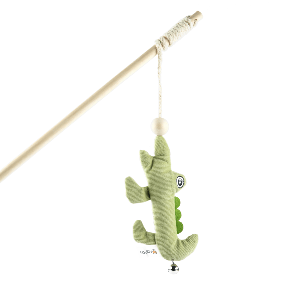 Barkbutler x Fofos Wand Crocodile Toy for Cats