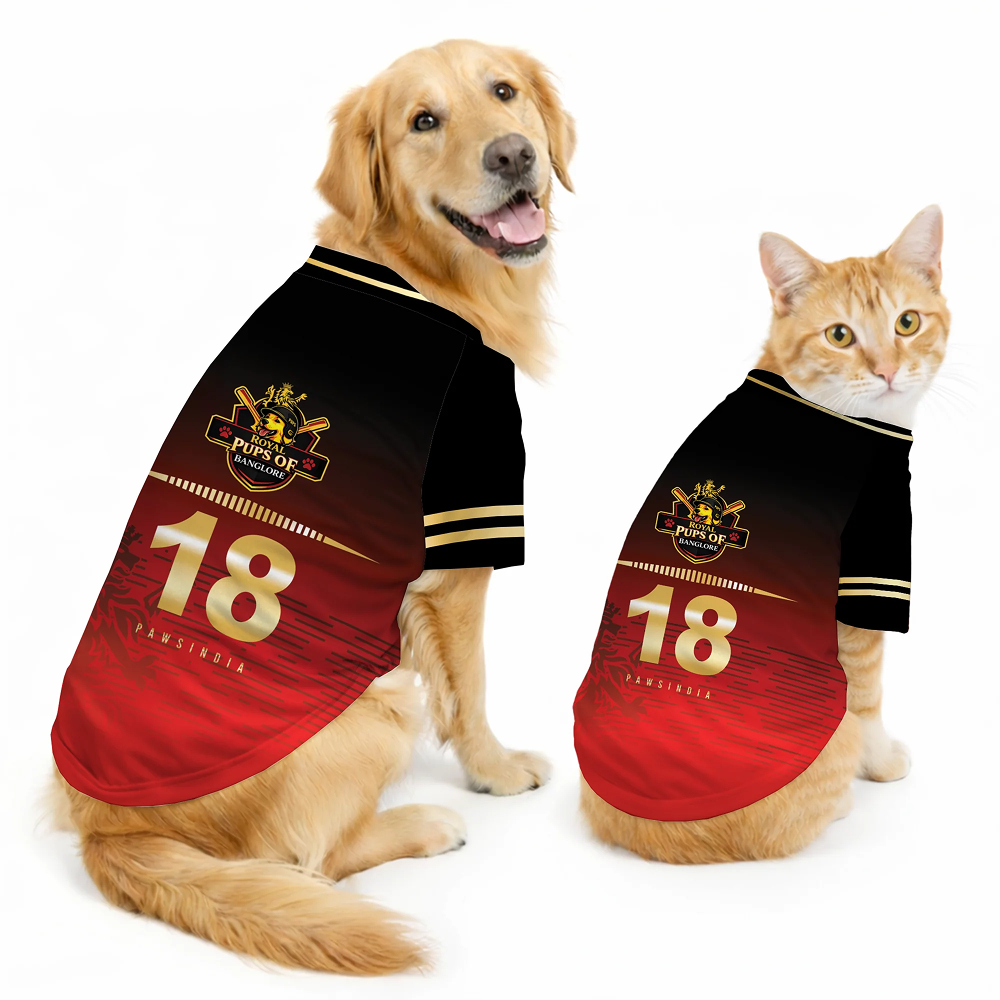 Pawsindia Royal Pups Of Bangalore T20 Pets Premier League Jersey for Dogs | Indian Pet League image 1