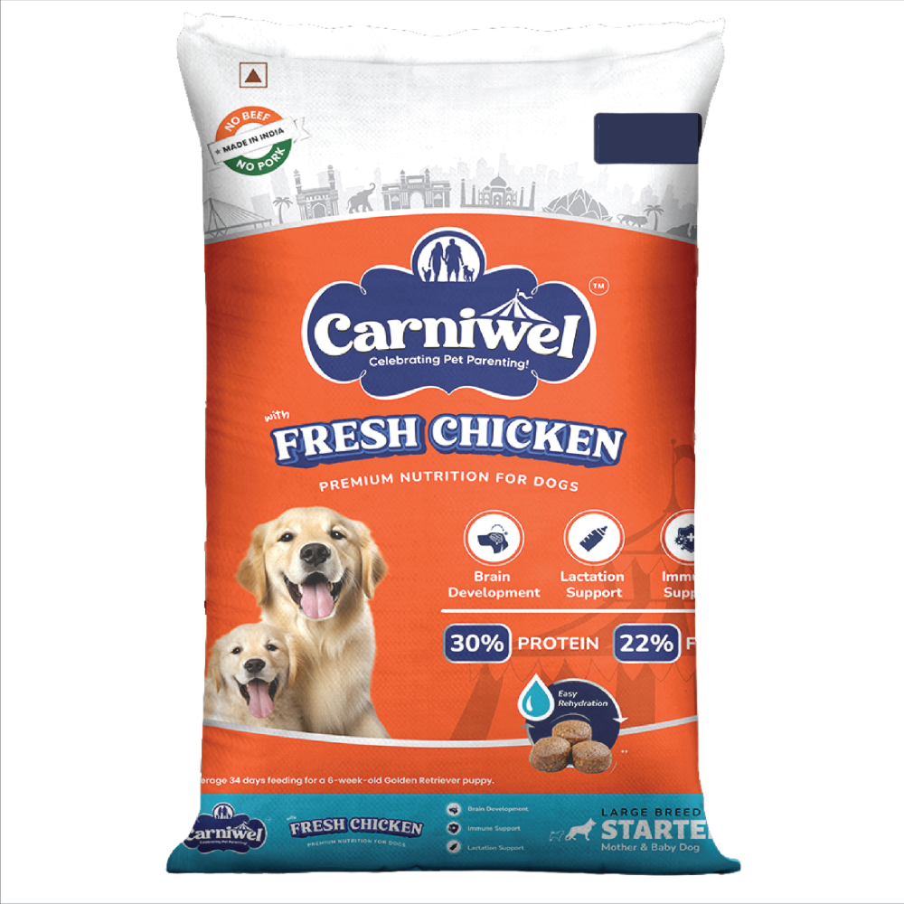 Carniwel Fresh Chicken Kibble Large Breed Starter Dog Dry Food (50g)