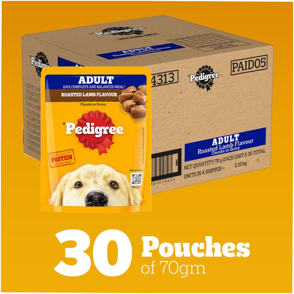 Pedigree Roasted Lamb Flavour Chunks in Gravy Adult Dog Wet Food image 2