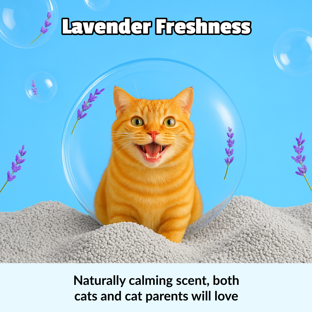 Scoopy Cat Litter | Lavender Scented | Quick Clumping | 100% Natural Bentonite White Sand image 7