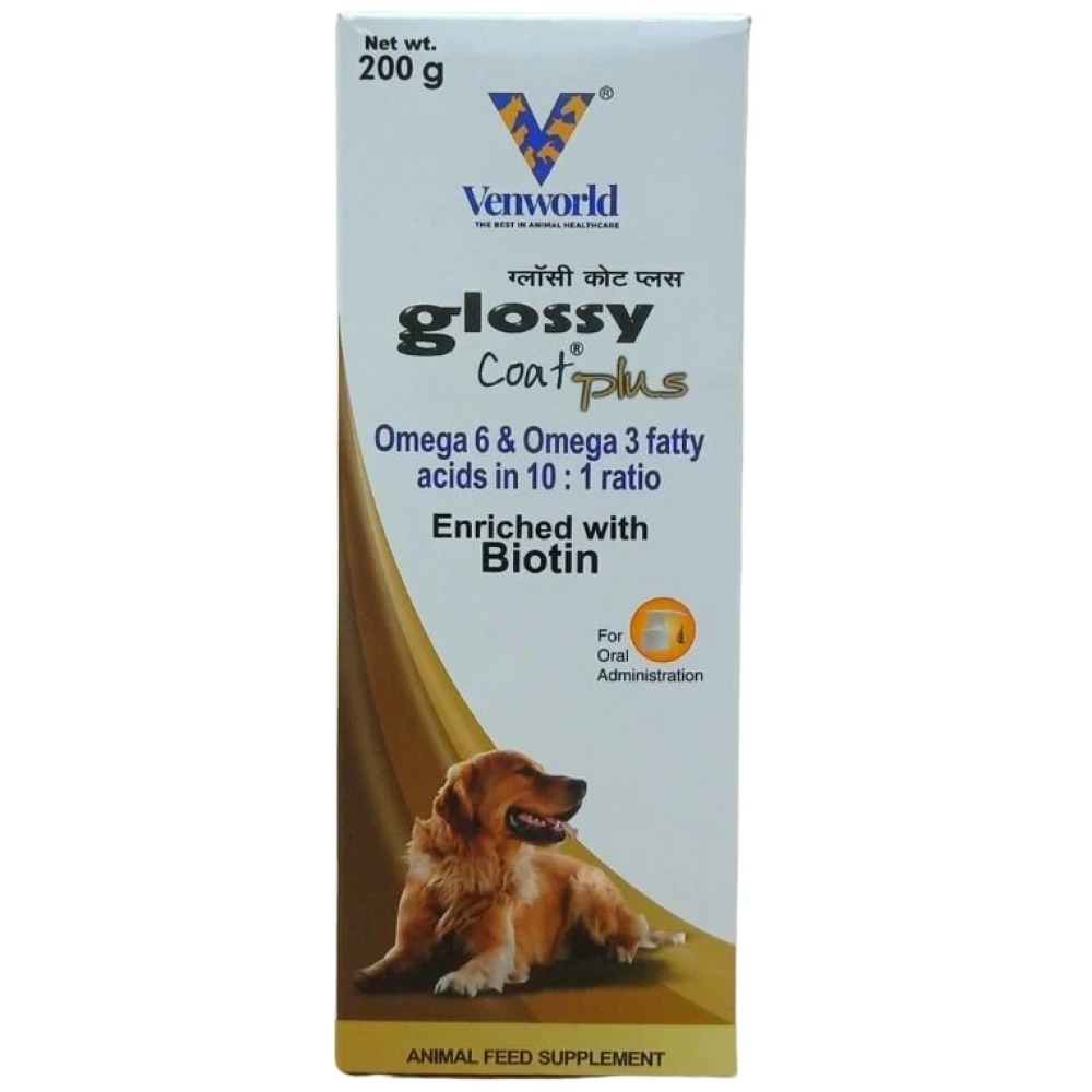 Venkys Glossycoat Plus Omega 3 + 6 Syrup for Dogs and Cats (200ml) image 2