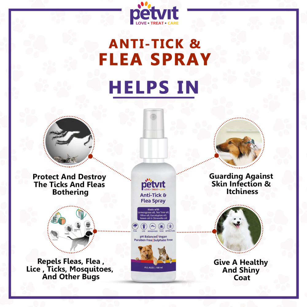Petvit Anti Tick & Flea Spray for Dogs and Cats image 6
