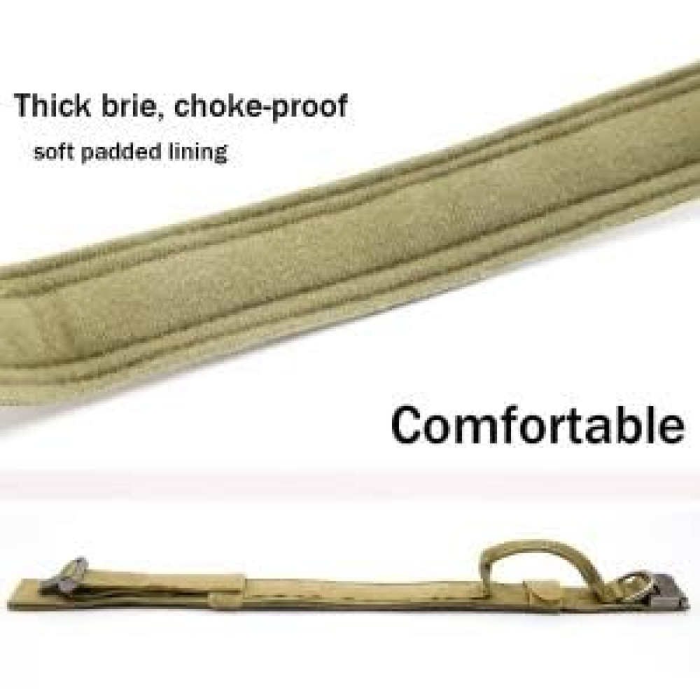 QPets Tactical Adjustable Nylon Collar with Handle for Dogs (Khaki) image 5
