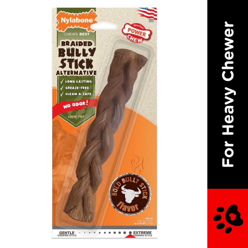 Nylabone Braided Bully Stick Power Chew Alternative Toy for Dogs image 2