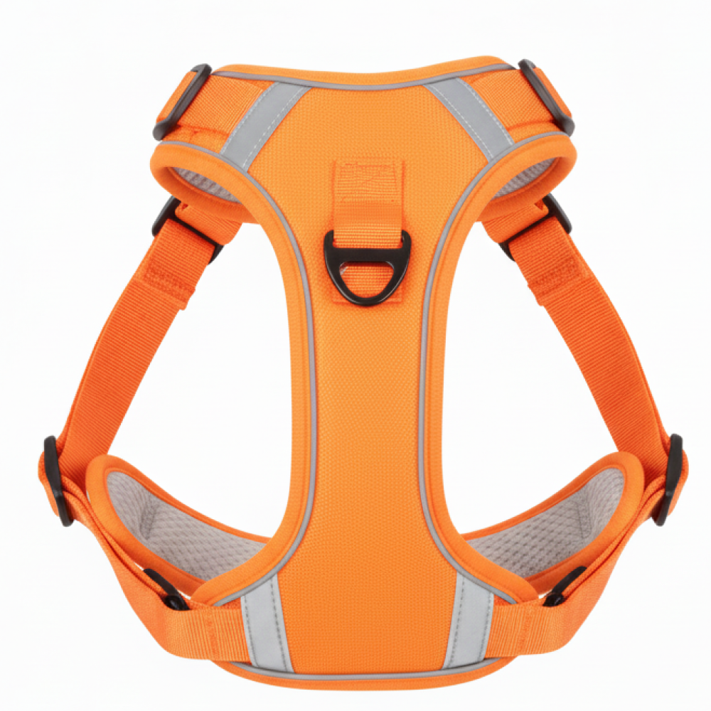 Skatrs Fully Padded Comfort Fiery Reflective Harness for Dogs & Cats (Orange) image 2