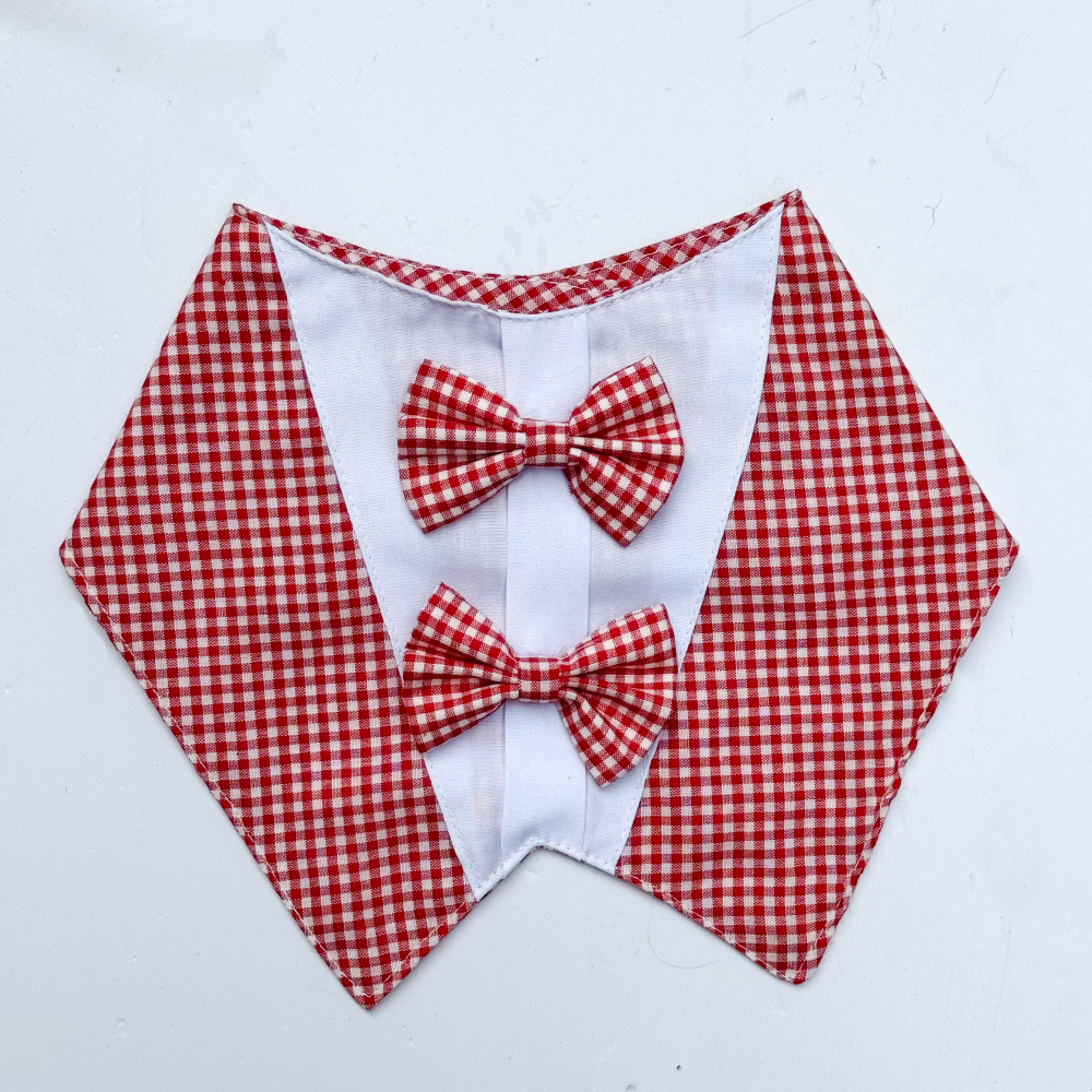 Pawgypets Casual Check Bandana for Dogs and Cats (Red) image 3