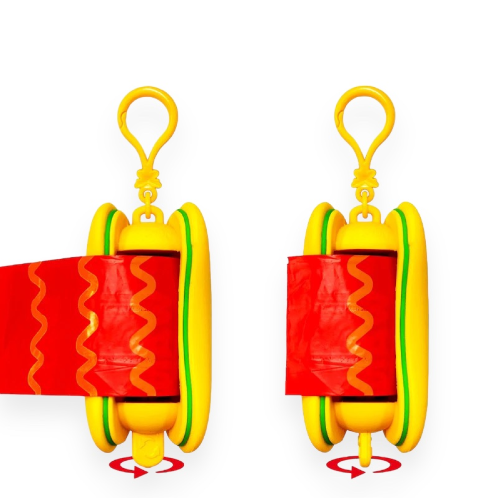 Talking Dog Club Hot Dog Poop Bag Dispenser for Dogs (Yellow/Red) image 3
