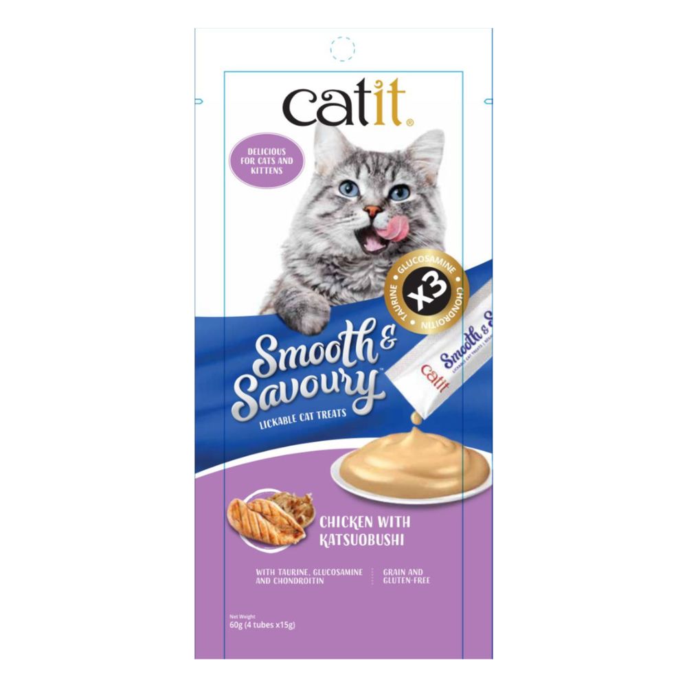 Catit Smooth and Savoury Chicken with Katsuobushi Creamy Lickable Cat Treats