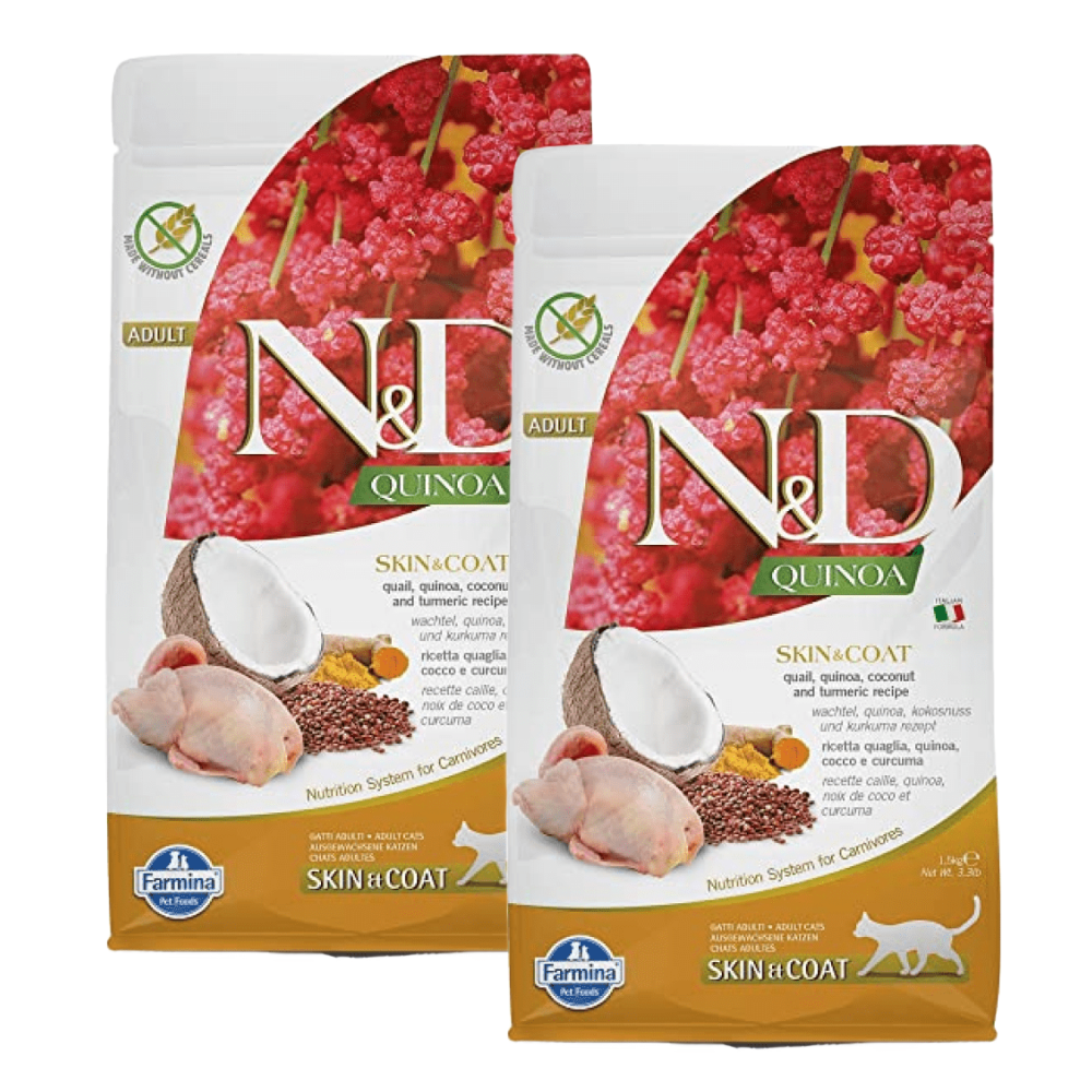 Farmina N&D Quinoa Quail Coconut & Turmeric Skin & Coat Grain Free Adult Cat Dry Food image 10