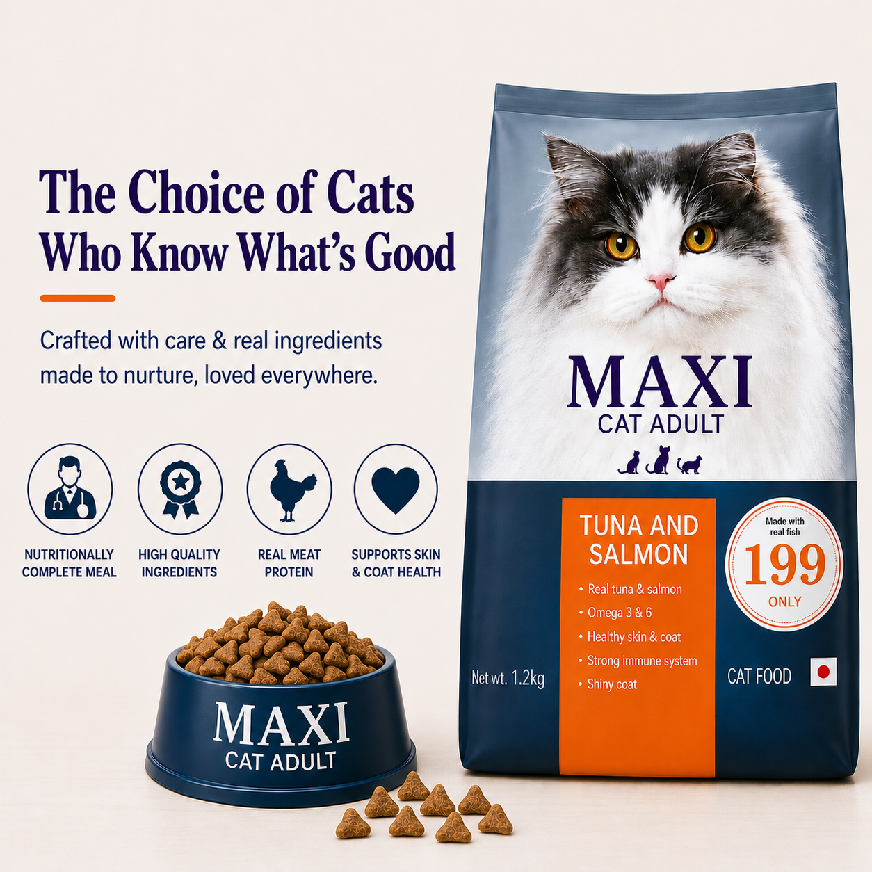 Maxi Adult Tuna & Salmon Adult Dry Cat Food image 2