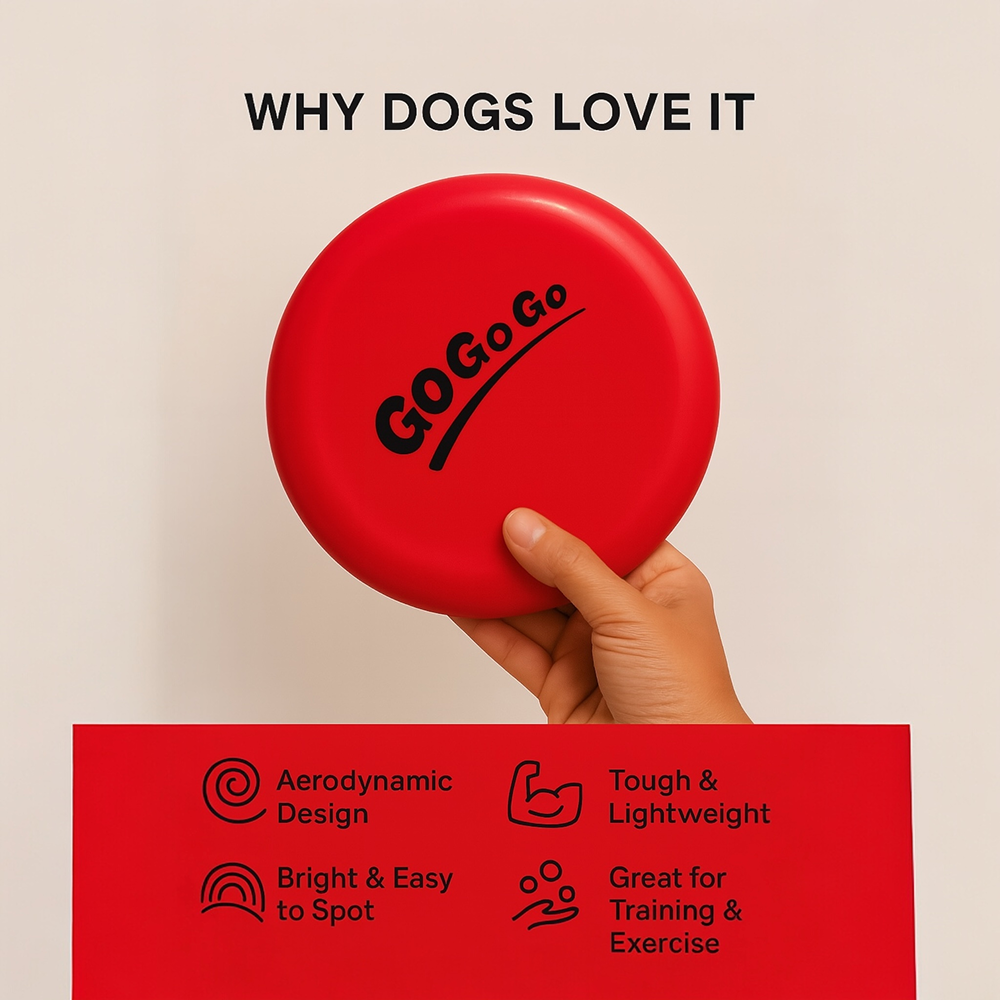 Talking Dog Club Pop Light weight Frisbee Toy for Dogs (Red) image 3