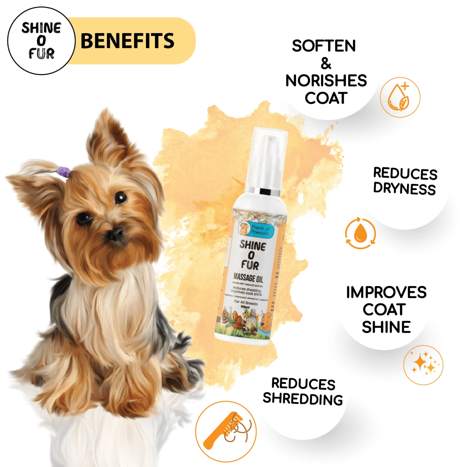 Papa Pawsome Shine O' Fur Massage Oil for Dog image 3