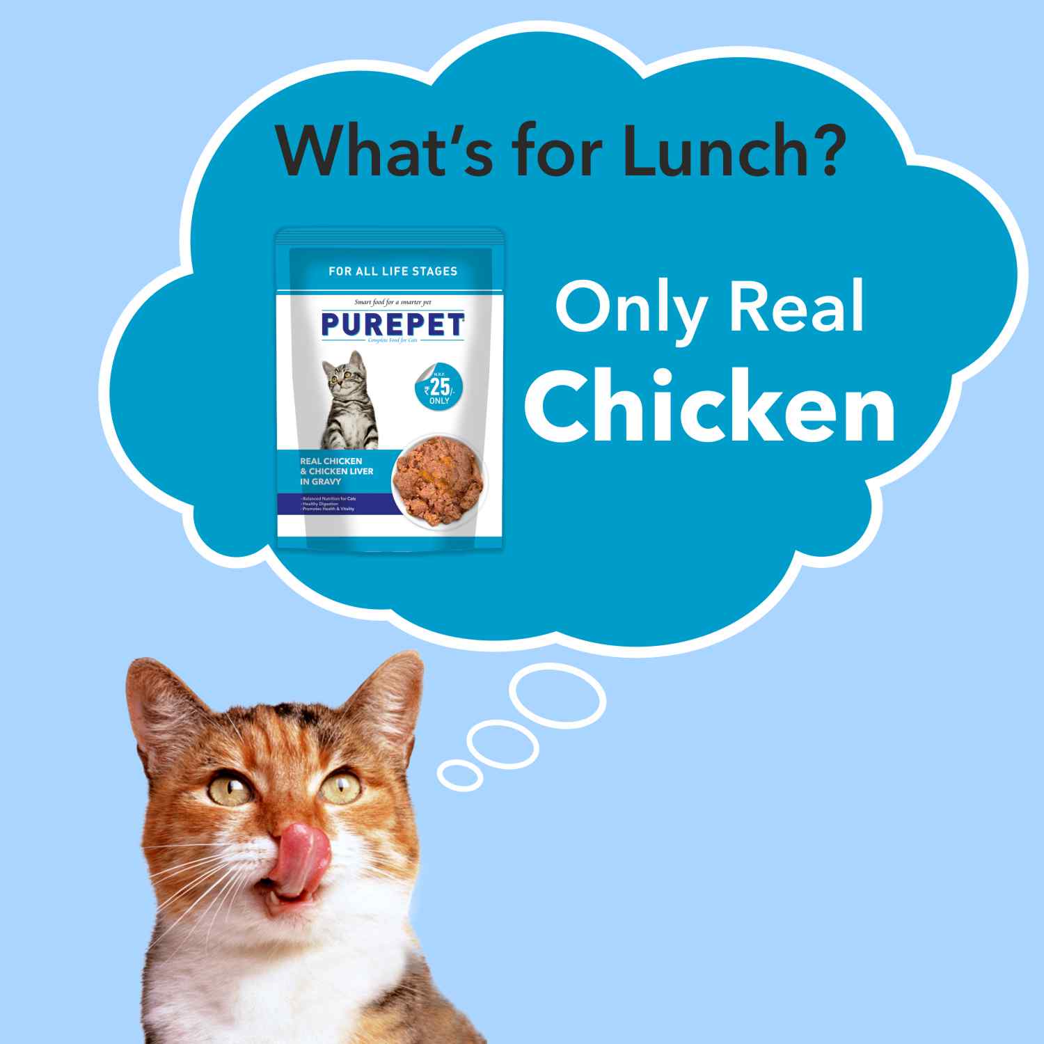Purepet Real Chicken & Chicken Liver in Gravy Cat Wet Food image 3