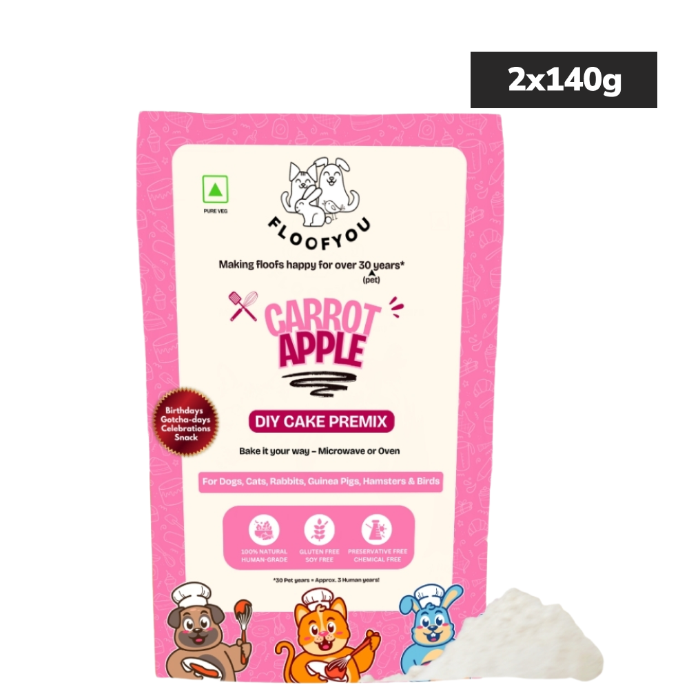 Floofyou Home Made Carrot Apple Birthday Cake Mix for Dogs and Cats image 2