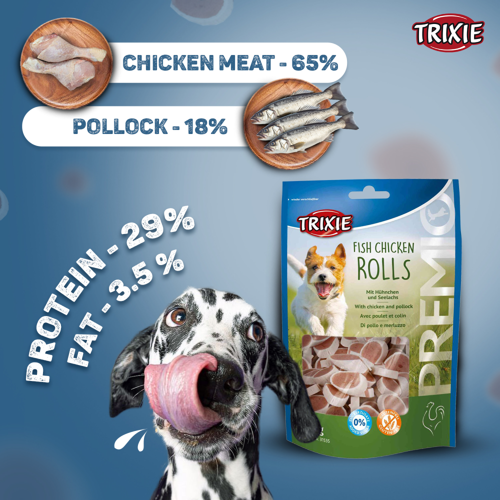 Trixie Premio Fish and Chicken Rolls Dog Treats image 3