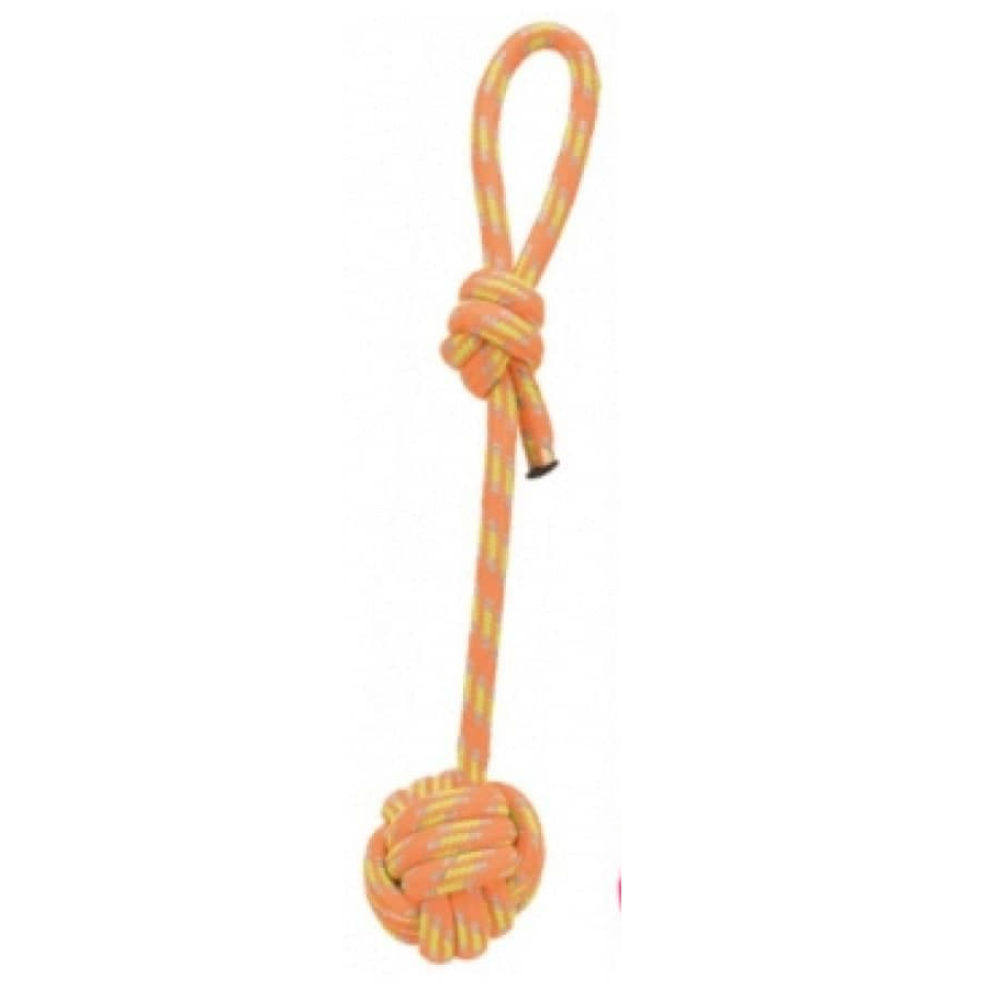 Trixie Playing Rope with Woven in Ball and Dumbbell Vinyl Toy Combo for Dogs image 2
