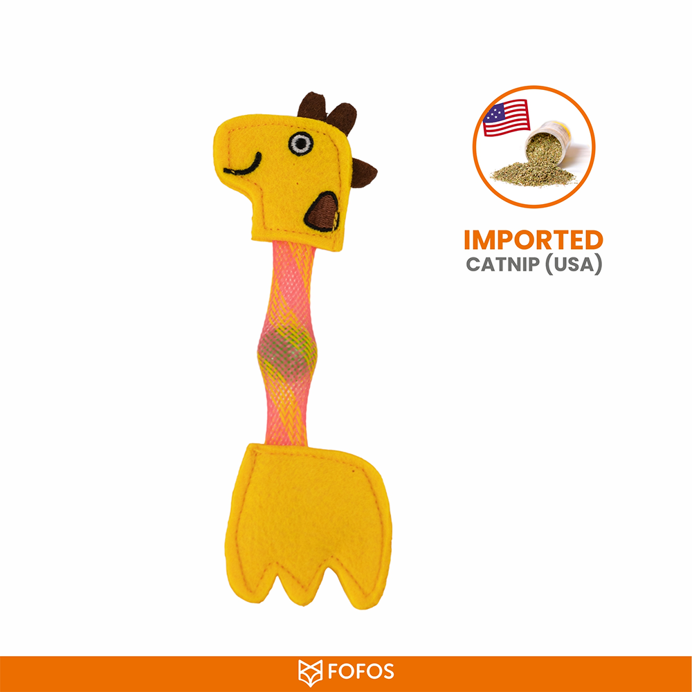 Barkbutler x Fofos Giraffe Flick Tube Catnip Toy for Cats image 3