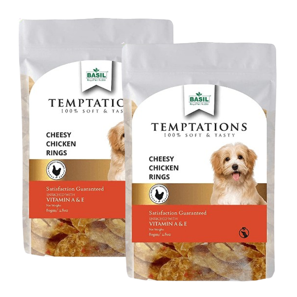 Basil Temptations Cheesy Chicken Rings Dog Treat image 2