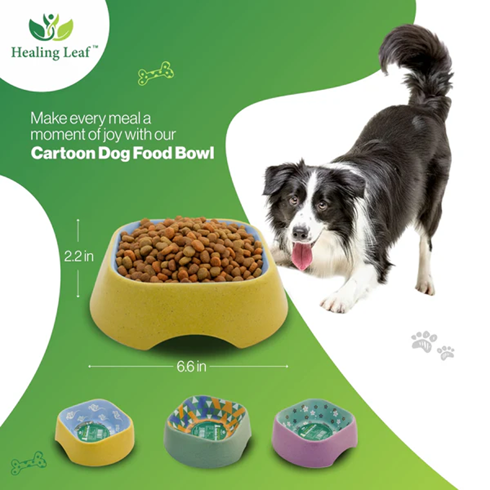Healing Leaf Eco Friendly Bamboo Bowl for Dogs and Cats (Purple) image 2