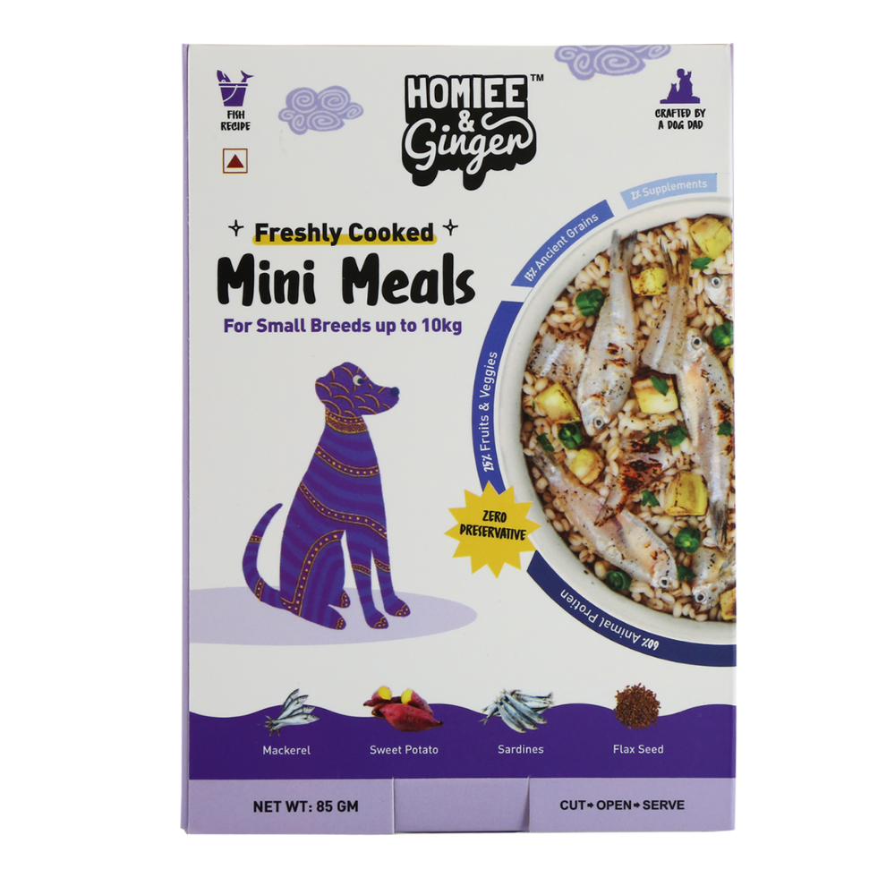 Homiee & Ginger Grain Free Mini Meals Fish Feista Fresh Food for Dogs