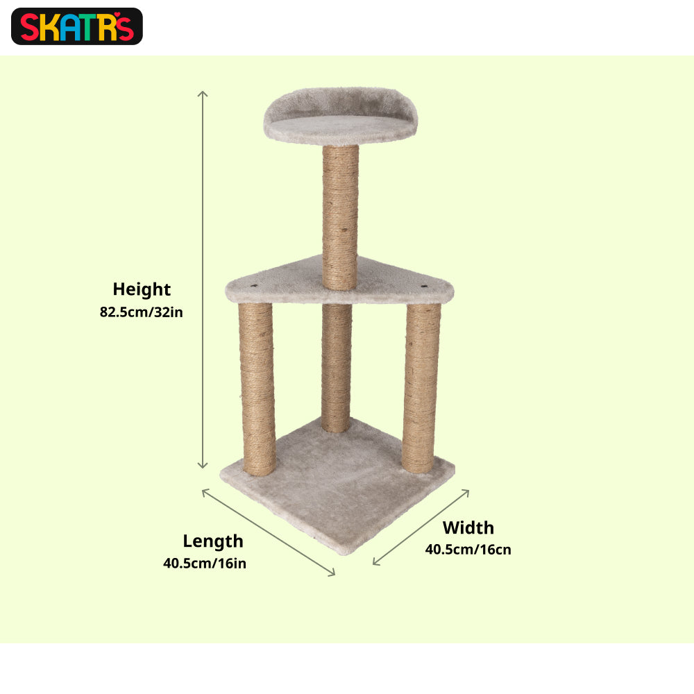 Skatrs Feline Fortress Two Tier Cat Tree with Sisal Post Toy image 2