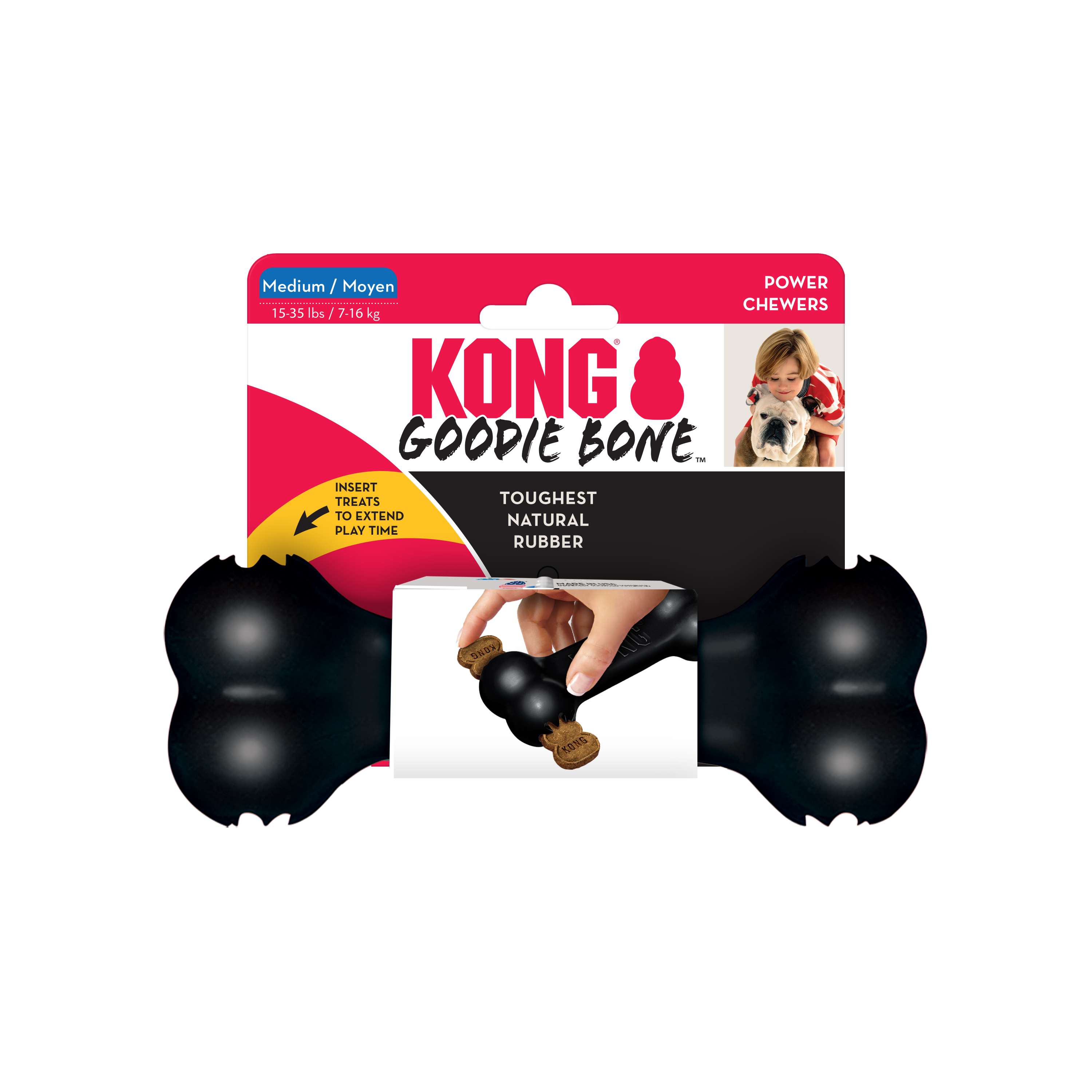 Kong Extreme Goodie Bone Toy for Dogs (Black) image 2