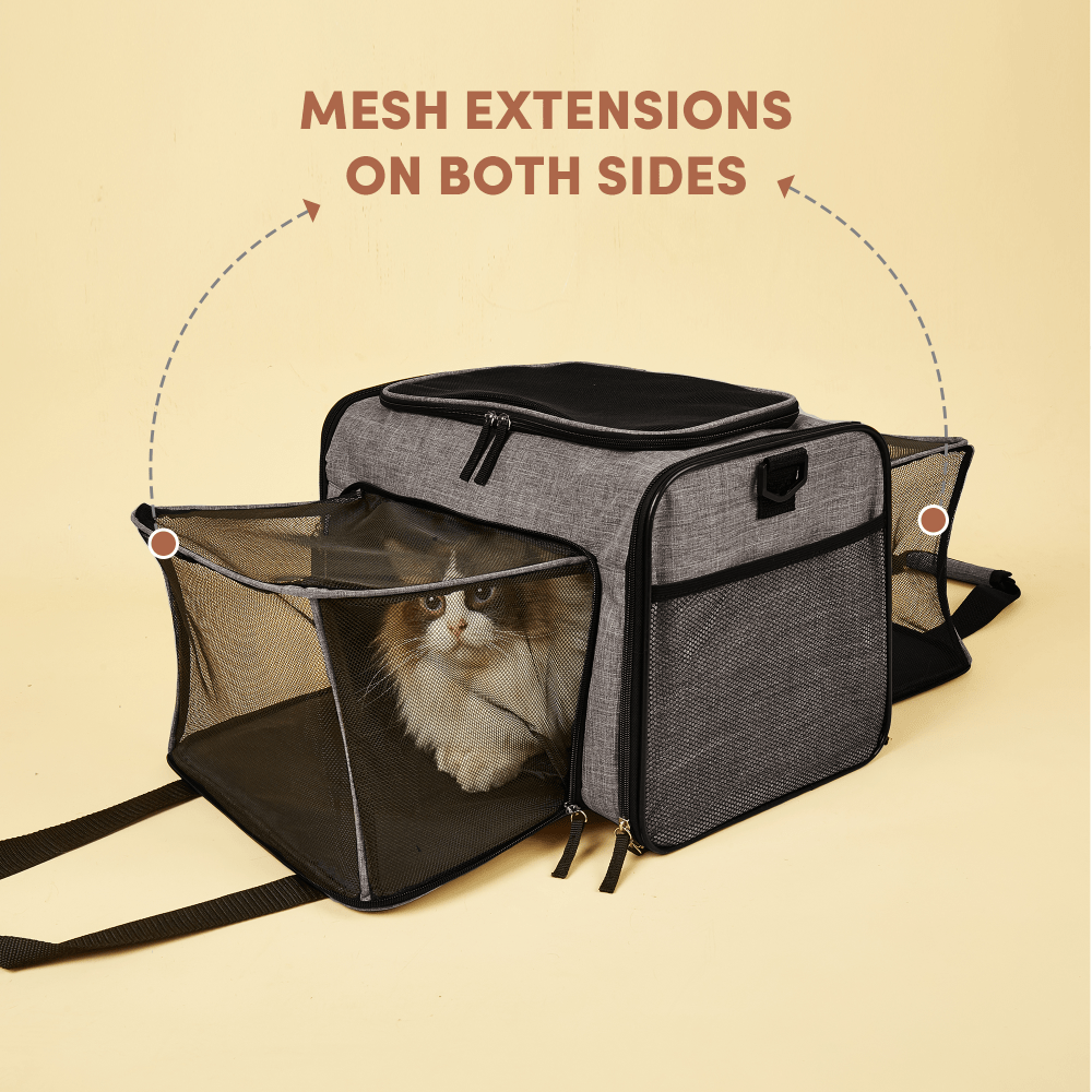 Barkbutler x Fofos Expandable Foldable Carrier for Dogs and Cats (Grey) image 2