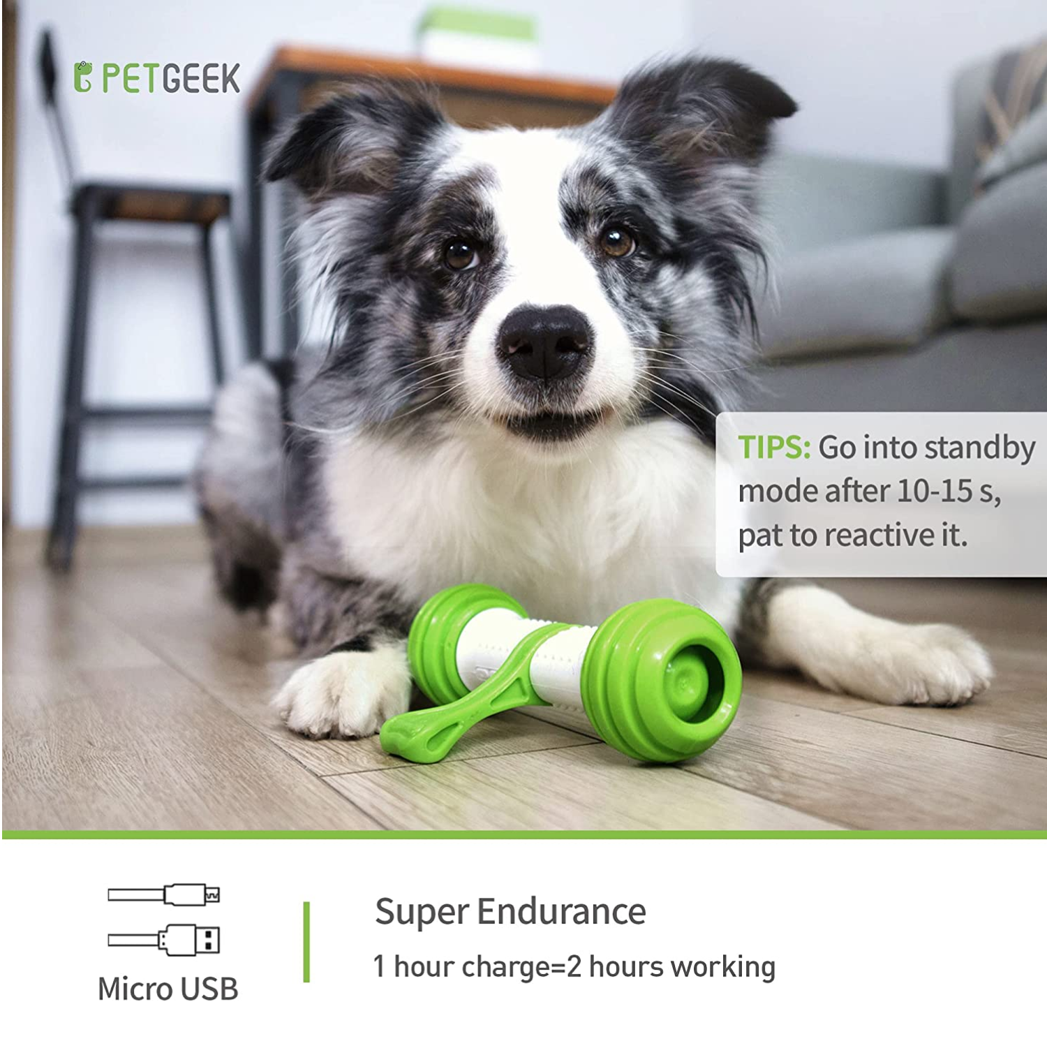 Pet Geek Playbone Toy for Dogs (White/Green) image 4