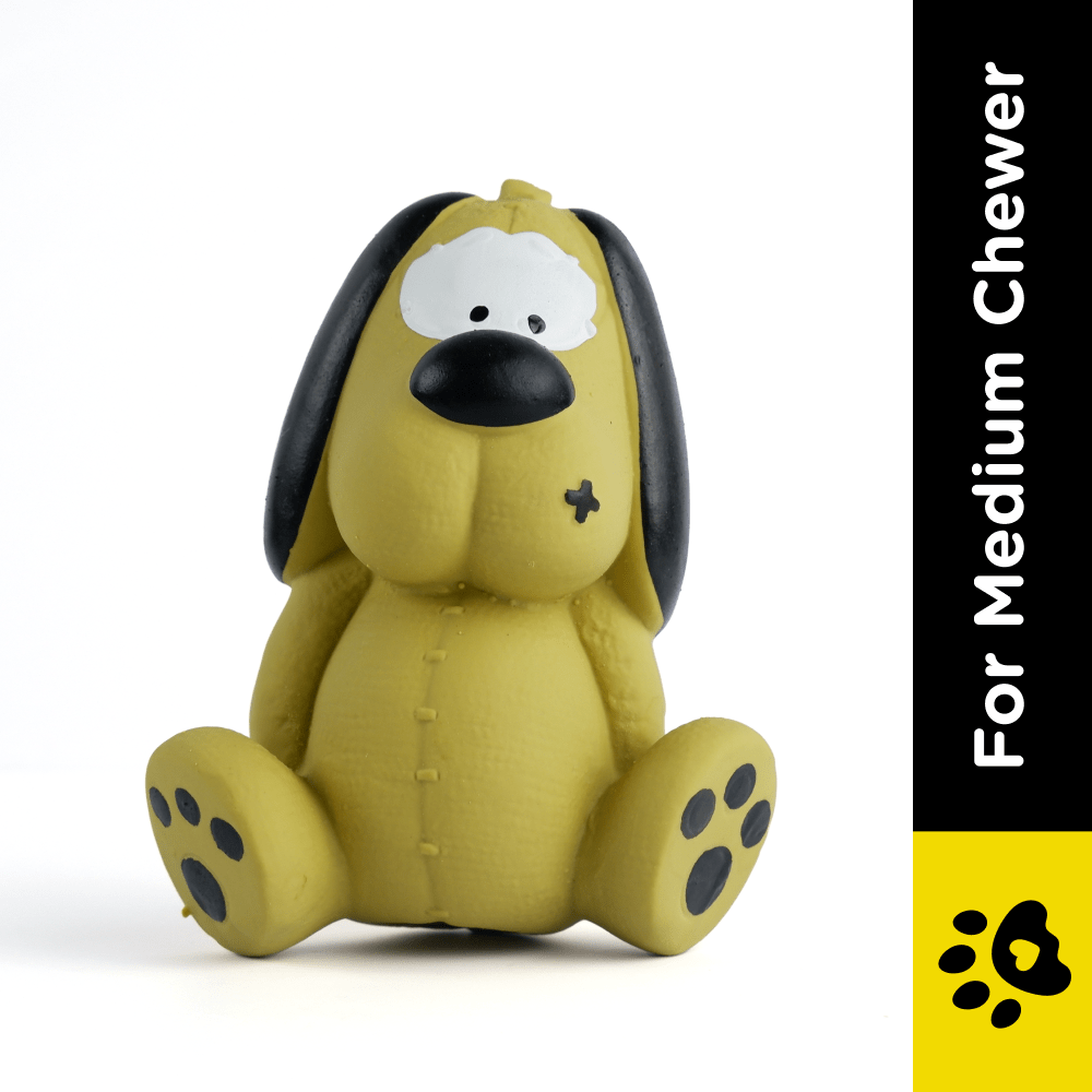 Barkbutler x Fofos Latex Bi Dog Toy for Dogs | For Medium Chewers (Yellow) image 2