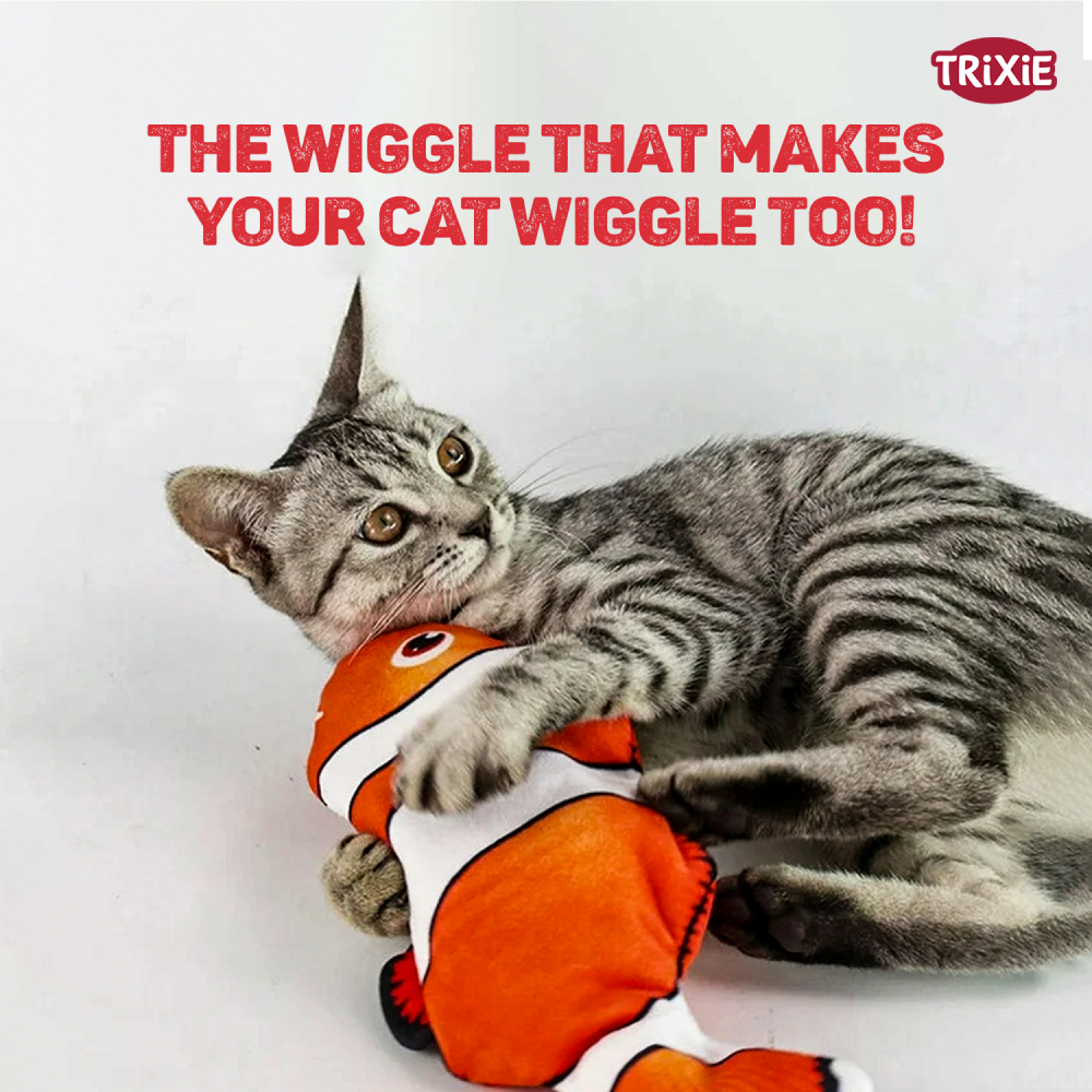 Trixie Wiggly Clown Fish Toy for Cats (Red) image 2
