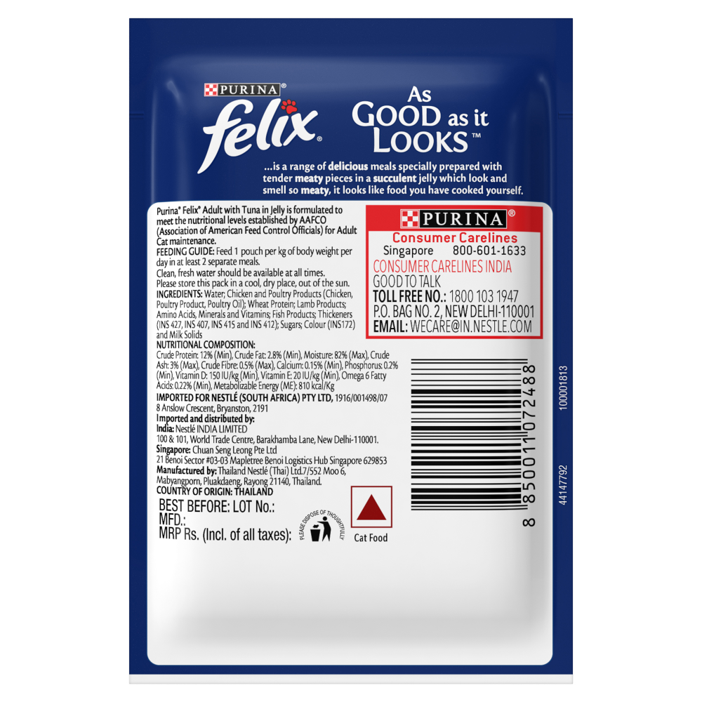 Purina Felix with Tuna in Jelly Adult Complete and Balanced Cat Wet Food image 8