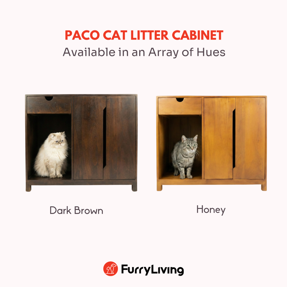FurryLiving Paco Litter Cabinet for Cats (Dark Brown) image 7