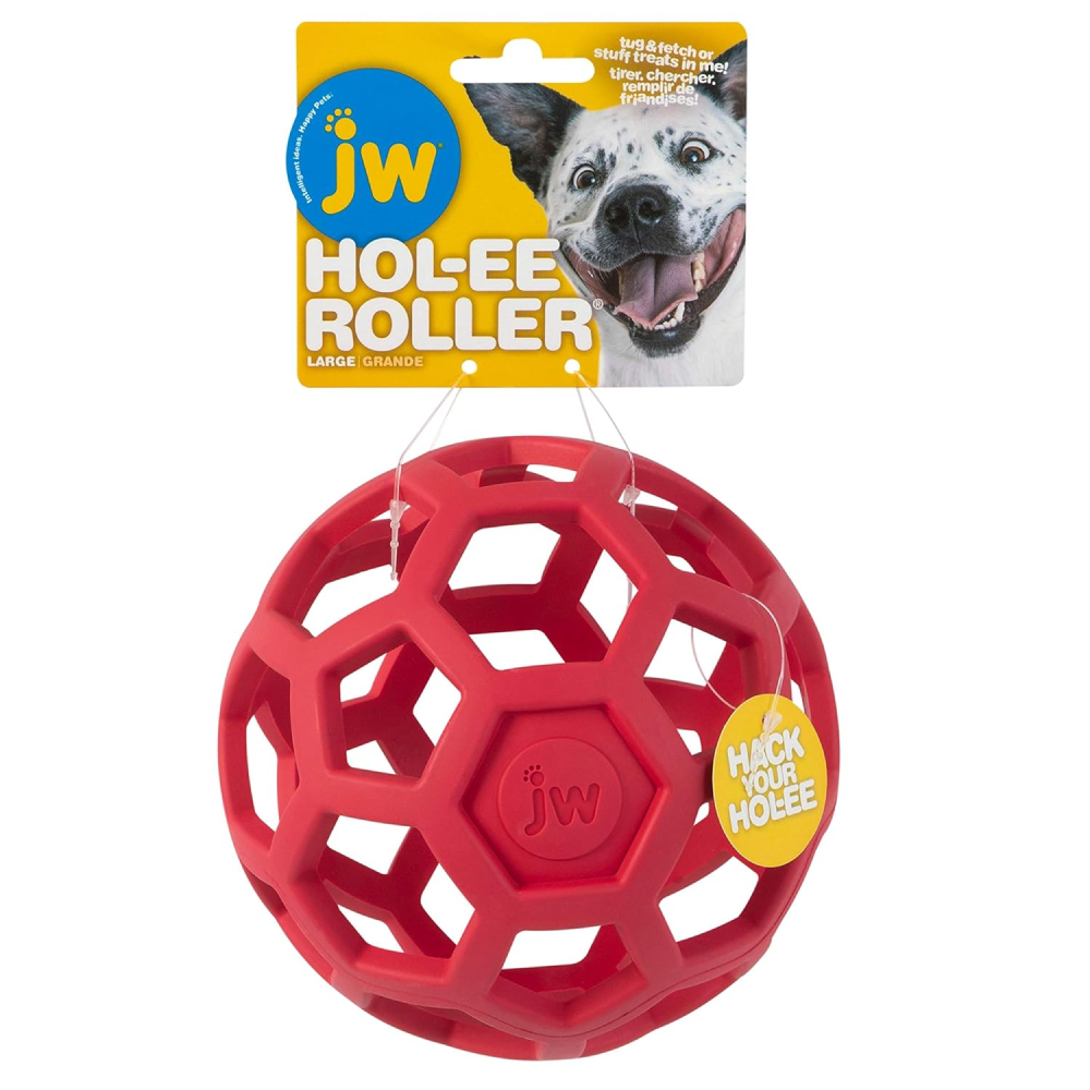 JW Hol Ee Giggler Roller Toy for Dogs (Red) image 2