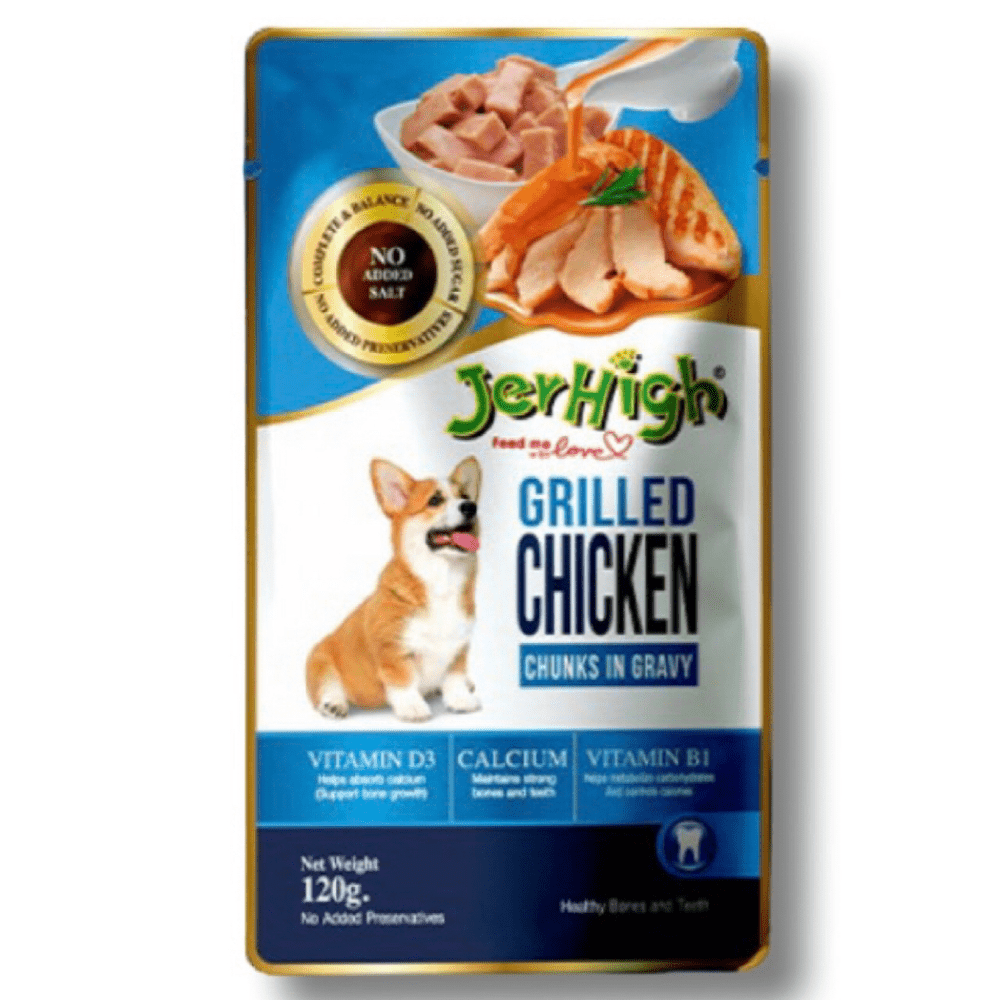 JerHigh Chicken Grilled in Gravy and Chicken And Liver in Gravy Dog Wet Food Combo image 4