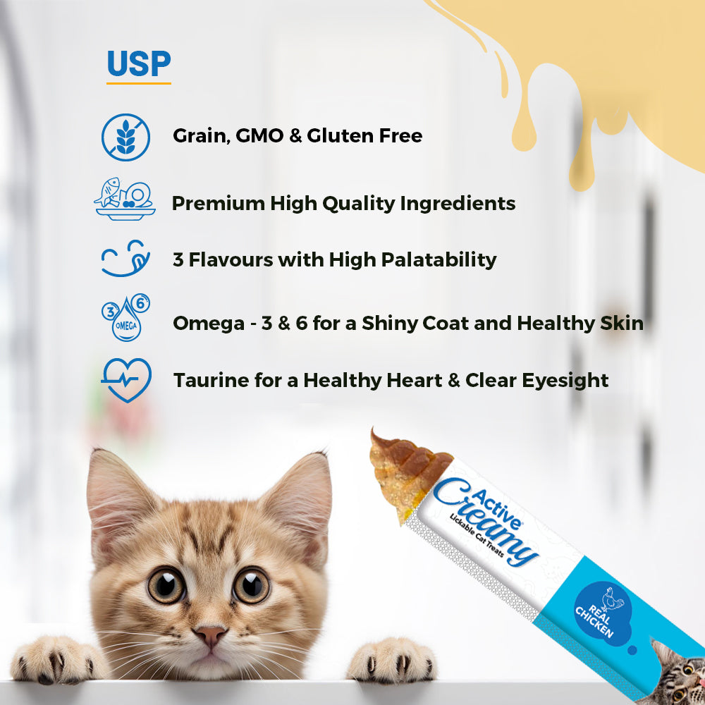 Active Lickable Real Chicken Creamy Cat Treats (Buy 1 Get 1) image 3