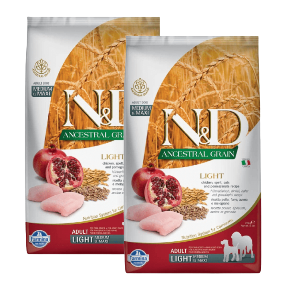 Farmina N&D Chicken & Pomegranate Ancestral Grain Light Adult Medium Maxi Dog Dry Food image 8