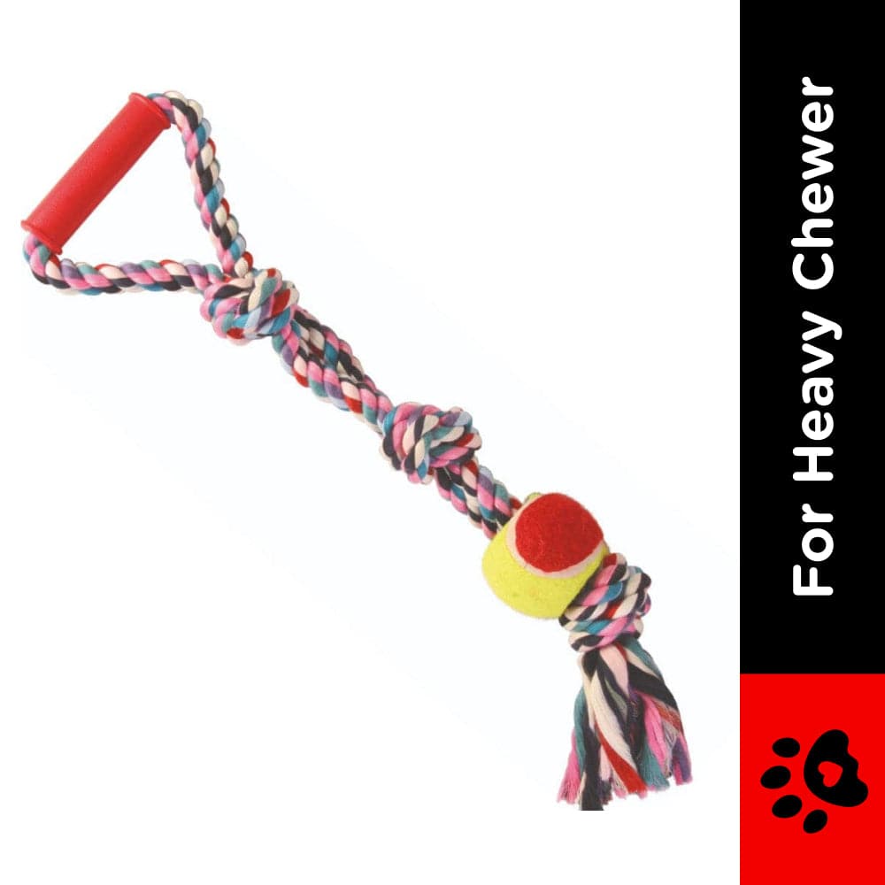 Trixie Playing Rope with Tennis Ball Toy for Dogs (Multicolor) image 2